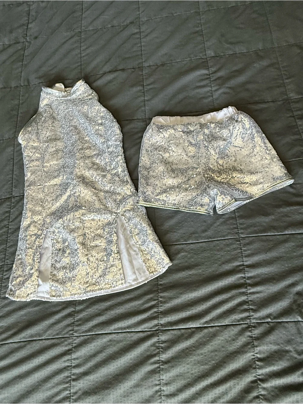 Lolanta Silver Sequin Halter Top